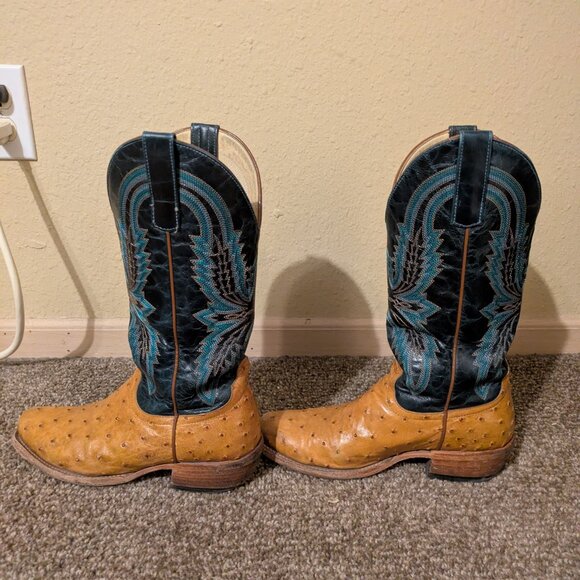 Macie Bean Ladies Antique Saddle Full Quill Navy Boots M9503 - Picture 3 of 7